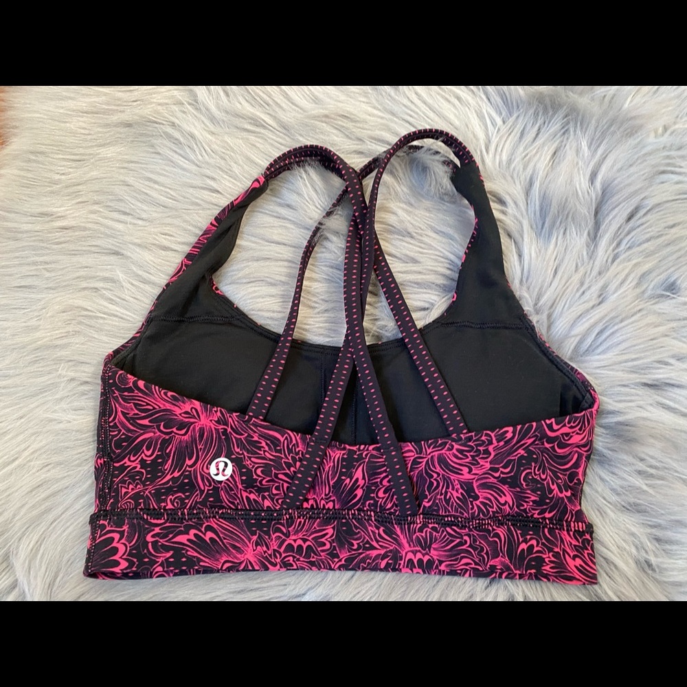 Lululemon energy bra infinity glossy black 4
